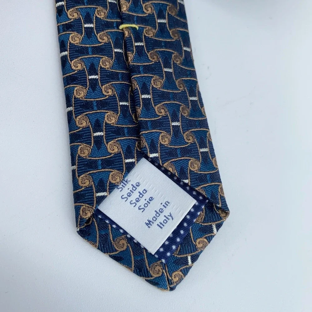 Eton Tie Men One Size Multi Patterned Silk Luxury Classic Necktie Italy Made NWT